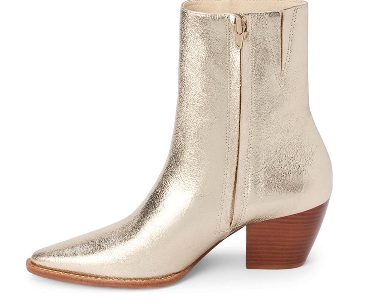 Caty Boot - Gold Crinkle Leather