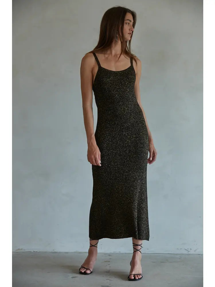 Wild Rush Sweater Dress - Black/Gold Wild Rush Sweater Dress - Black/Gold
