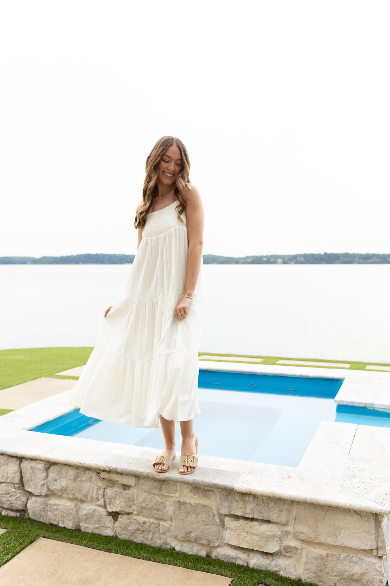 Marseille Midi Dress - Salt Linen