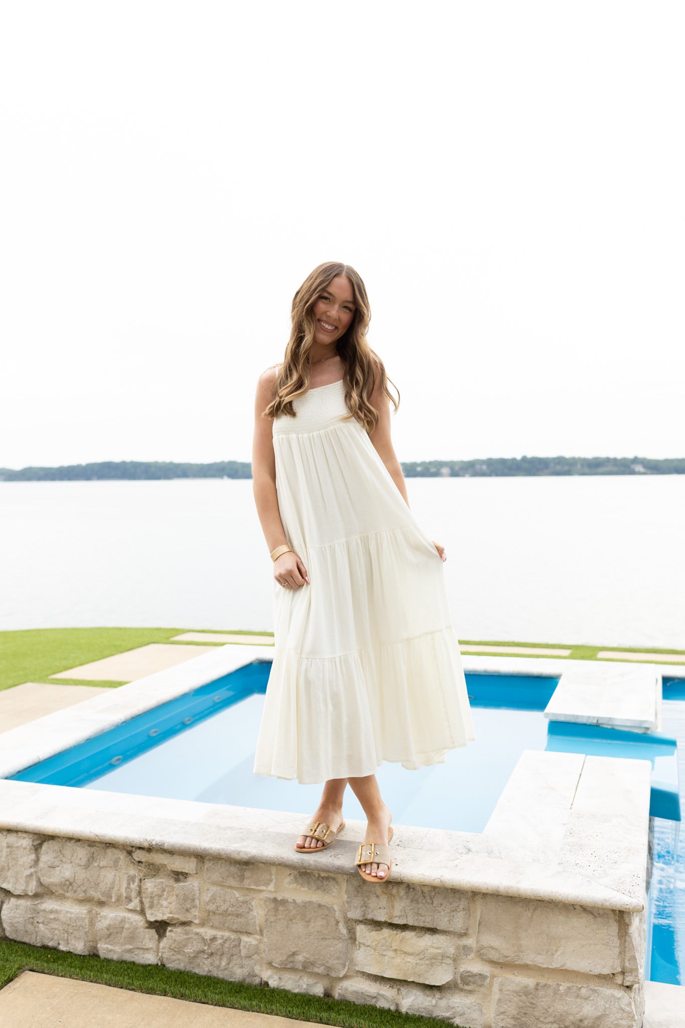 Marseille Midi Dress - Salt Linen