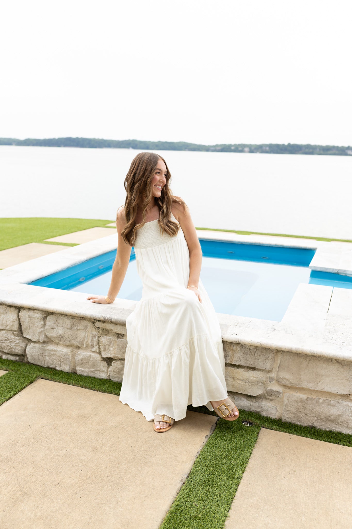 Marseille Midi Dress - Salt Linen
