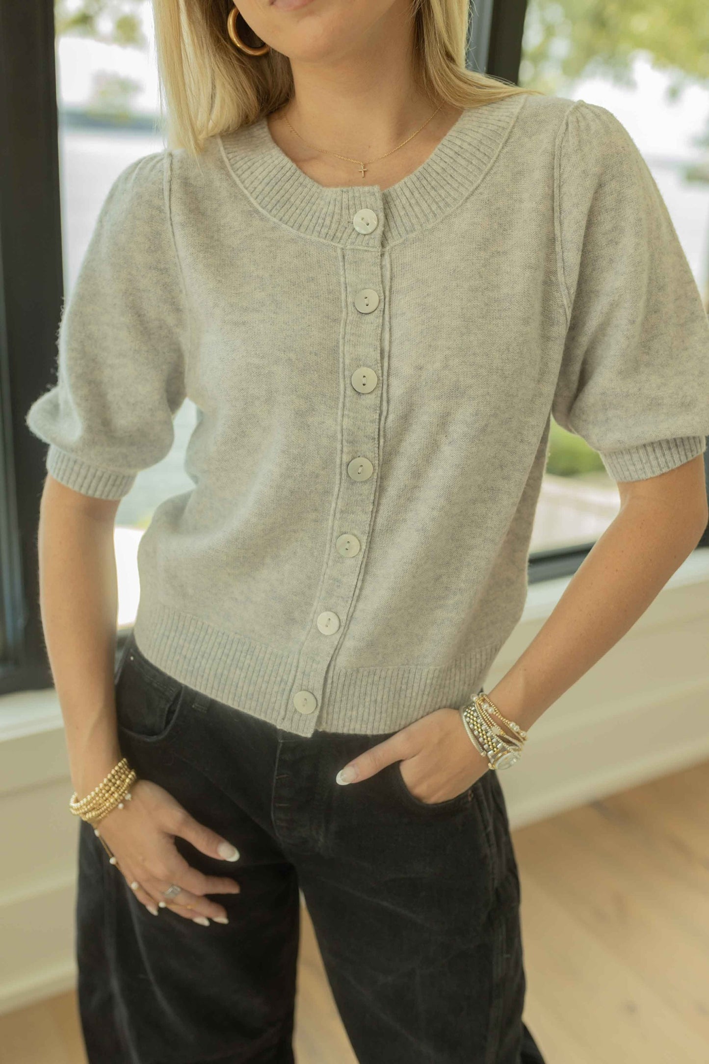 Isla Solid Cardi - Mineral Grey