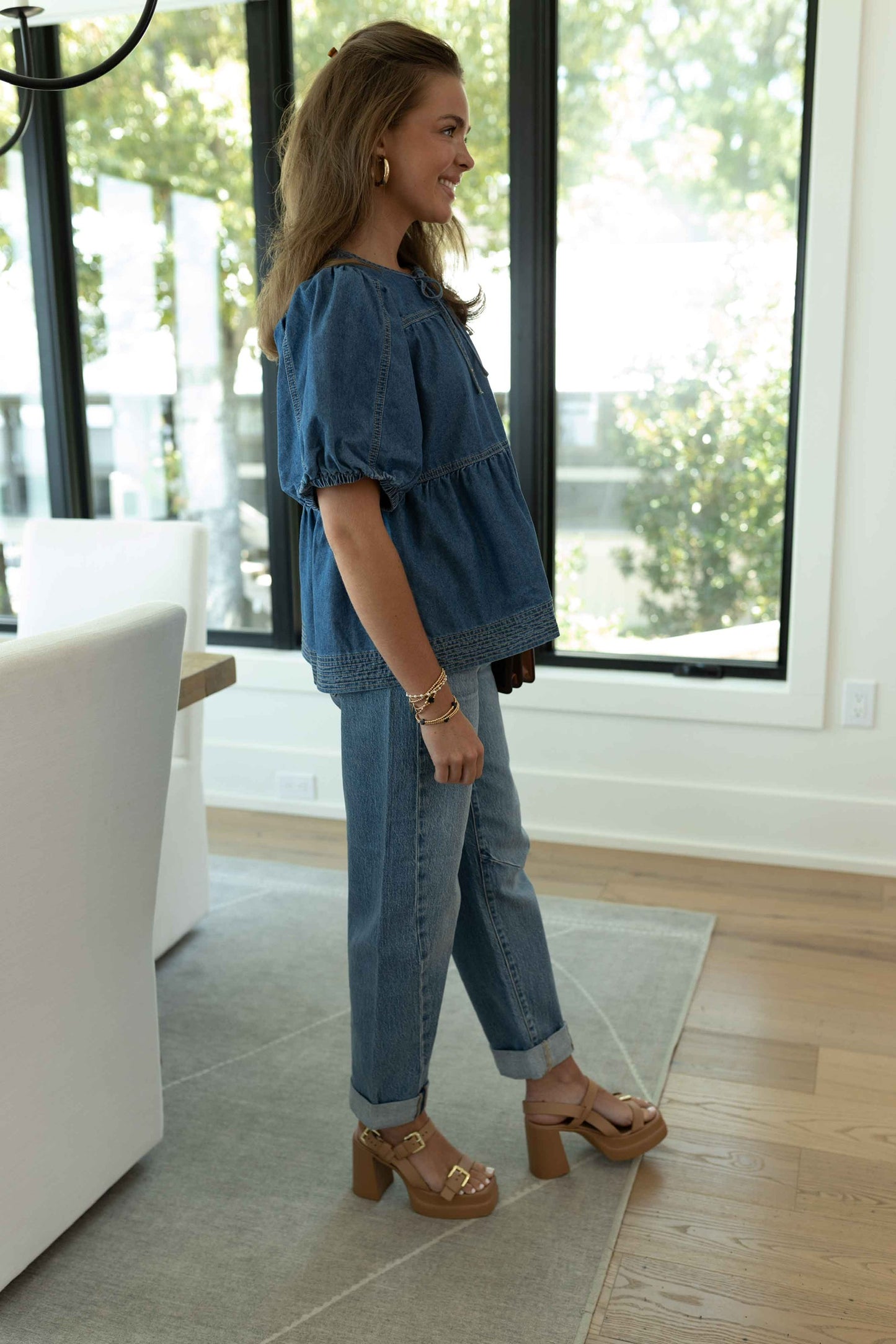 Anya Soft Washed Denim Top