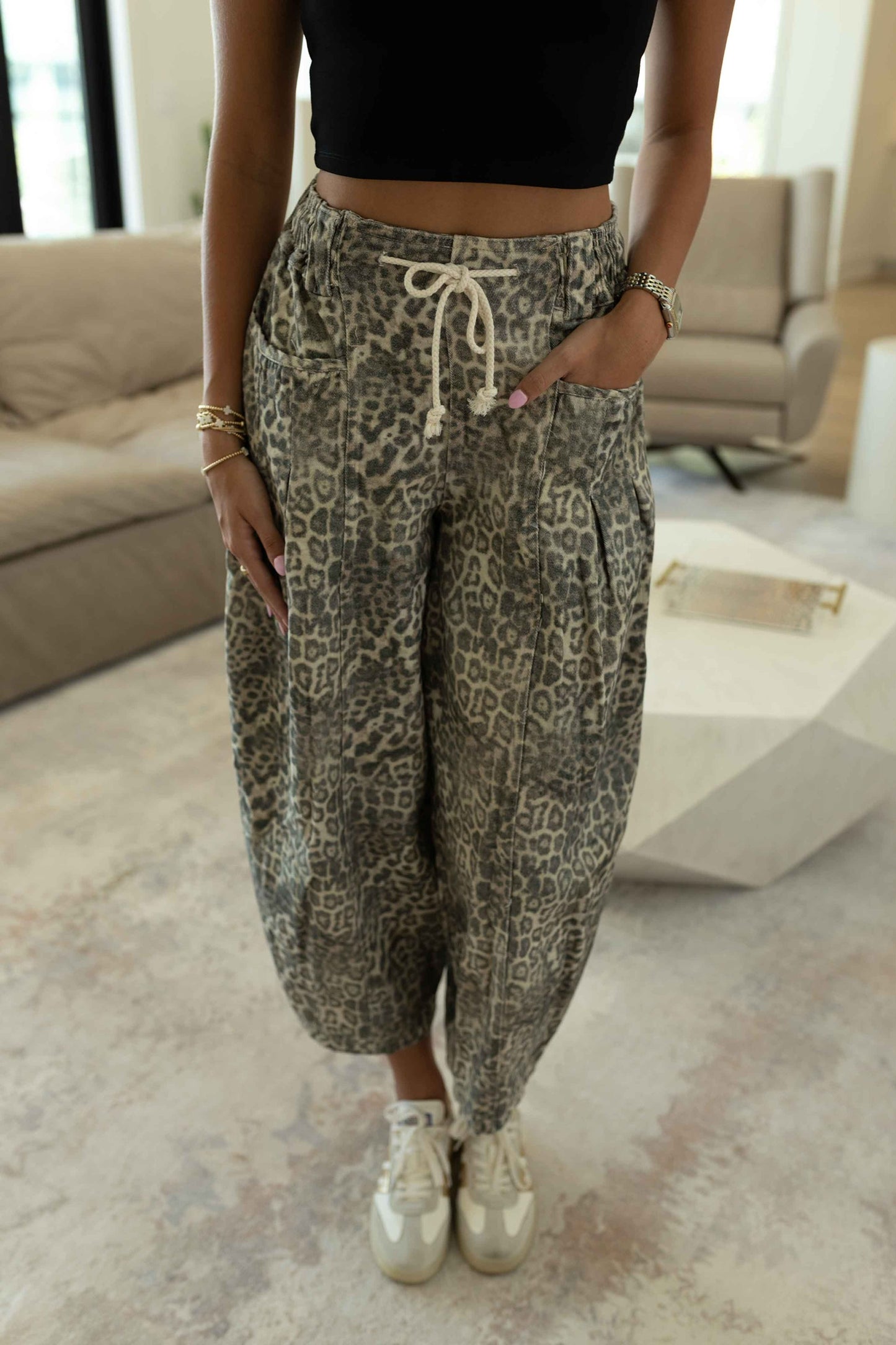 Leopard Drift Barrel Pant