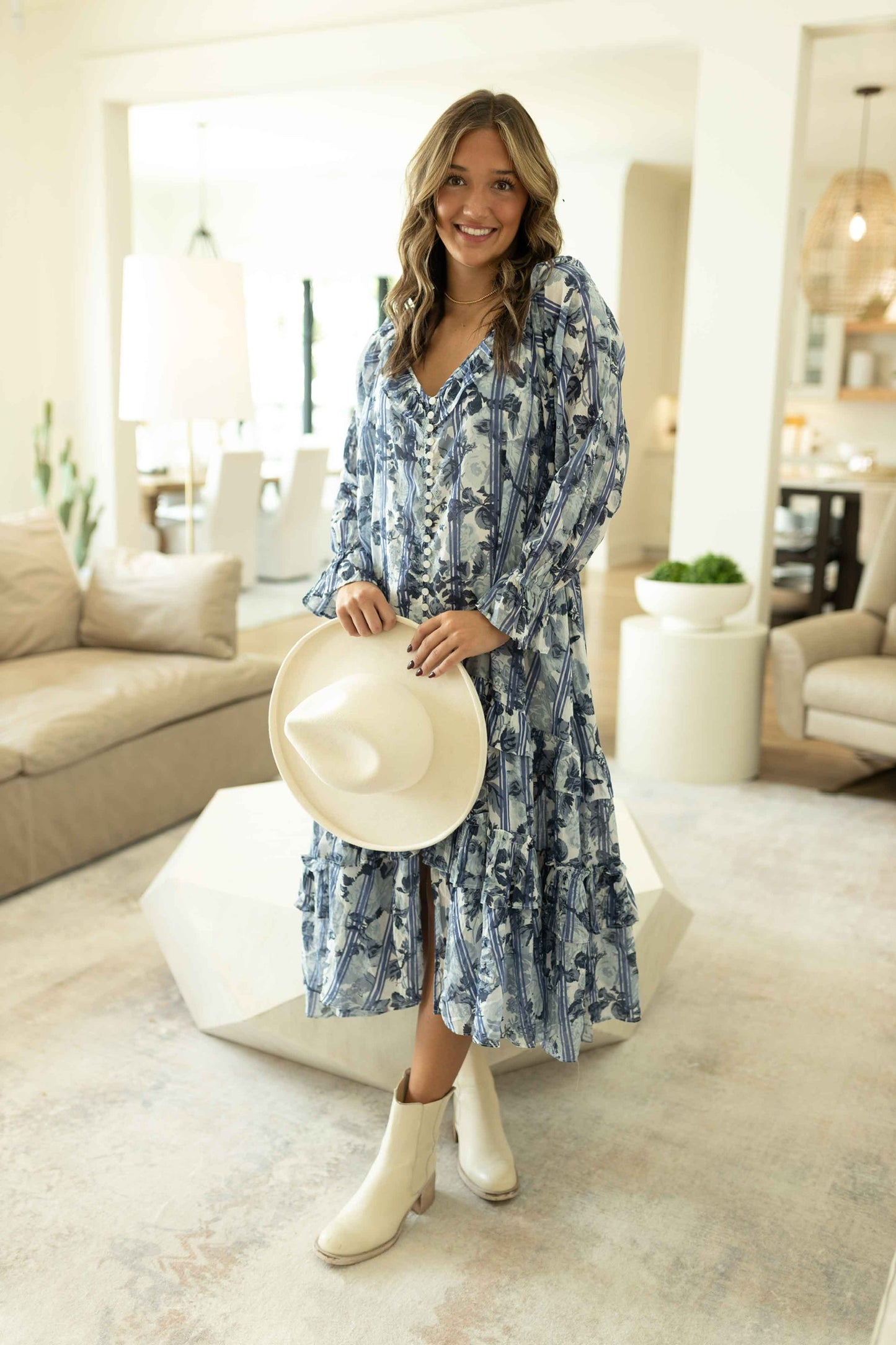 Garden Wonders Maxi Dress - Blue Combo