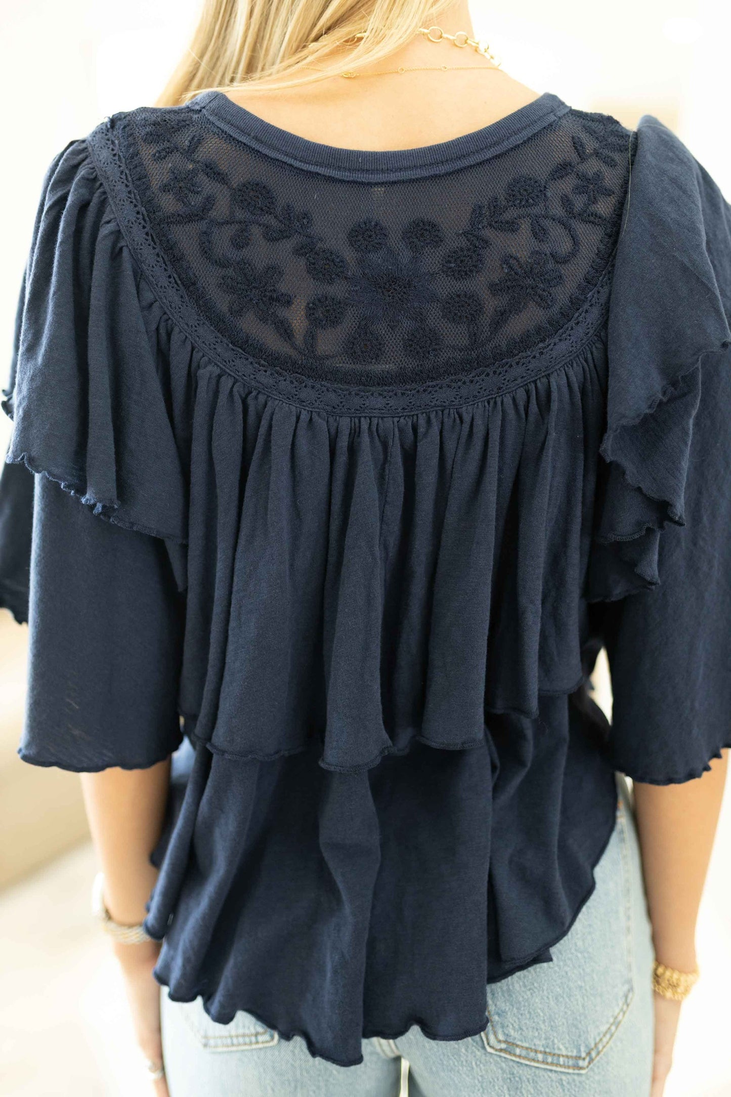 Rose Party Tee - Peacoat