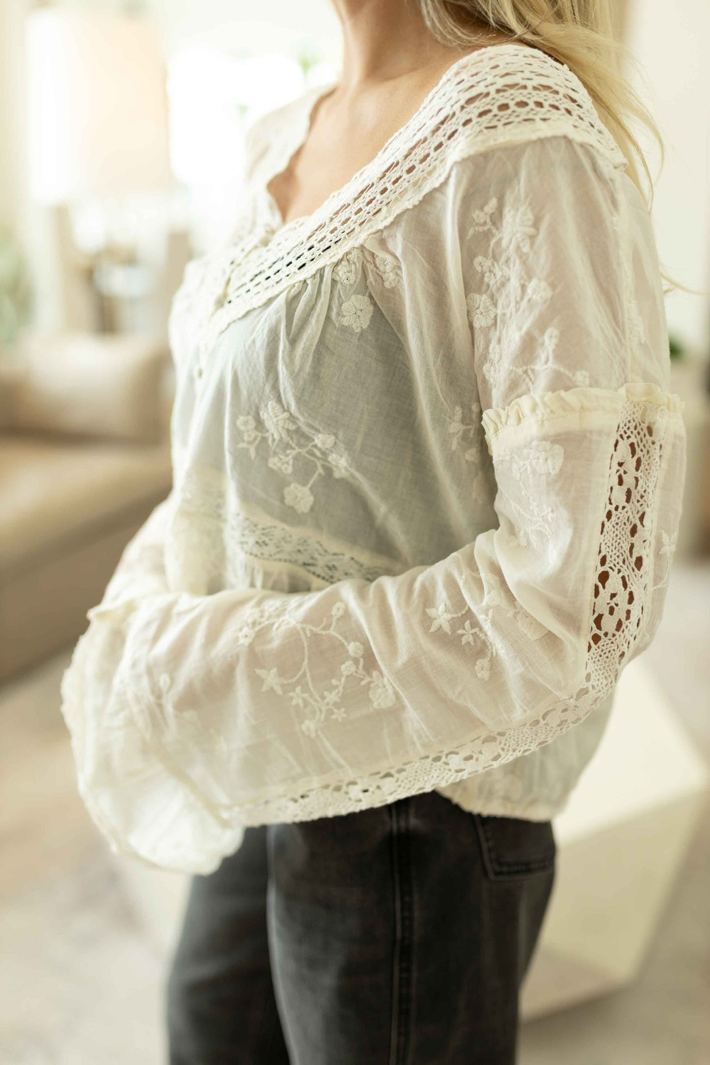 Sweet Love Blouse - Egret