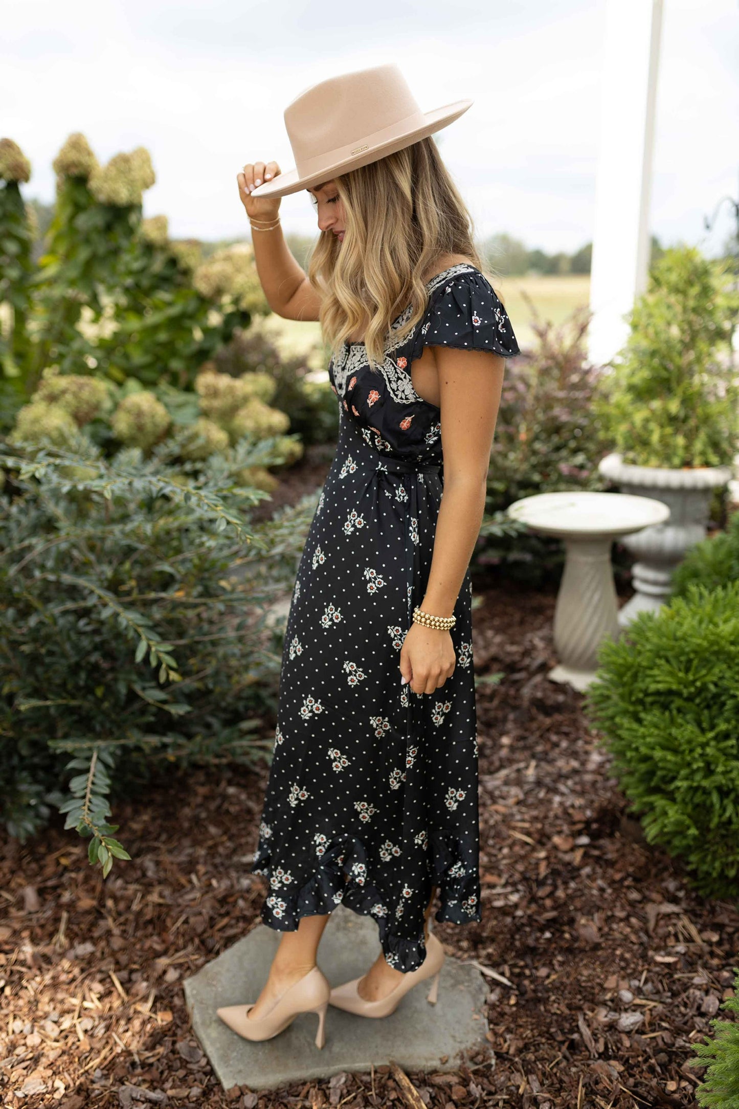 Haven Midi Dress - Black Combo