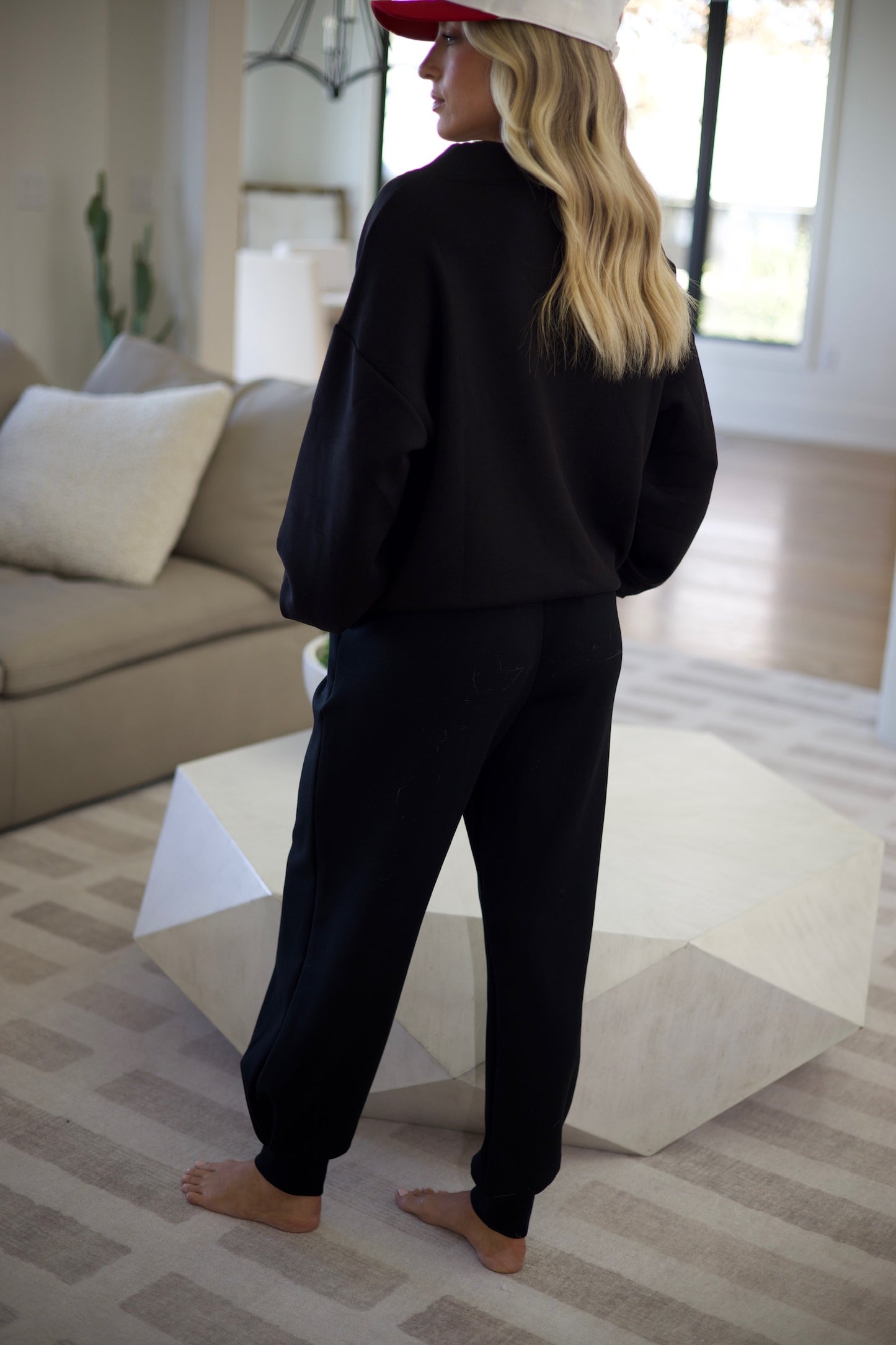 Half Zip / Jogger Set - Black