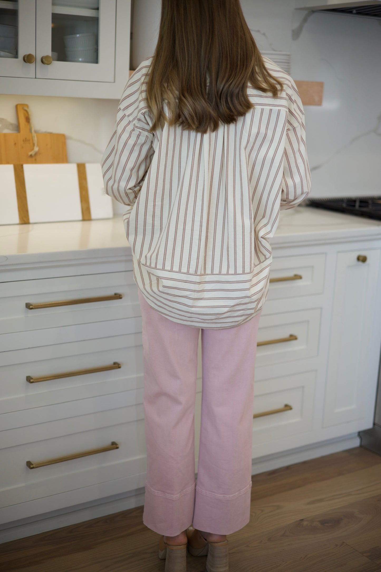 We The Free Striped Varsity Vibes Shirt - Ivory Combo