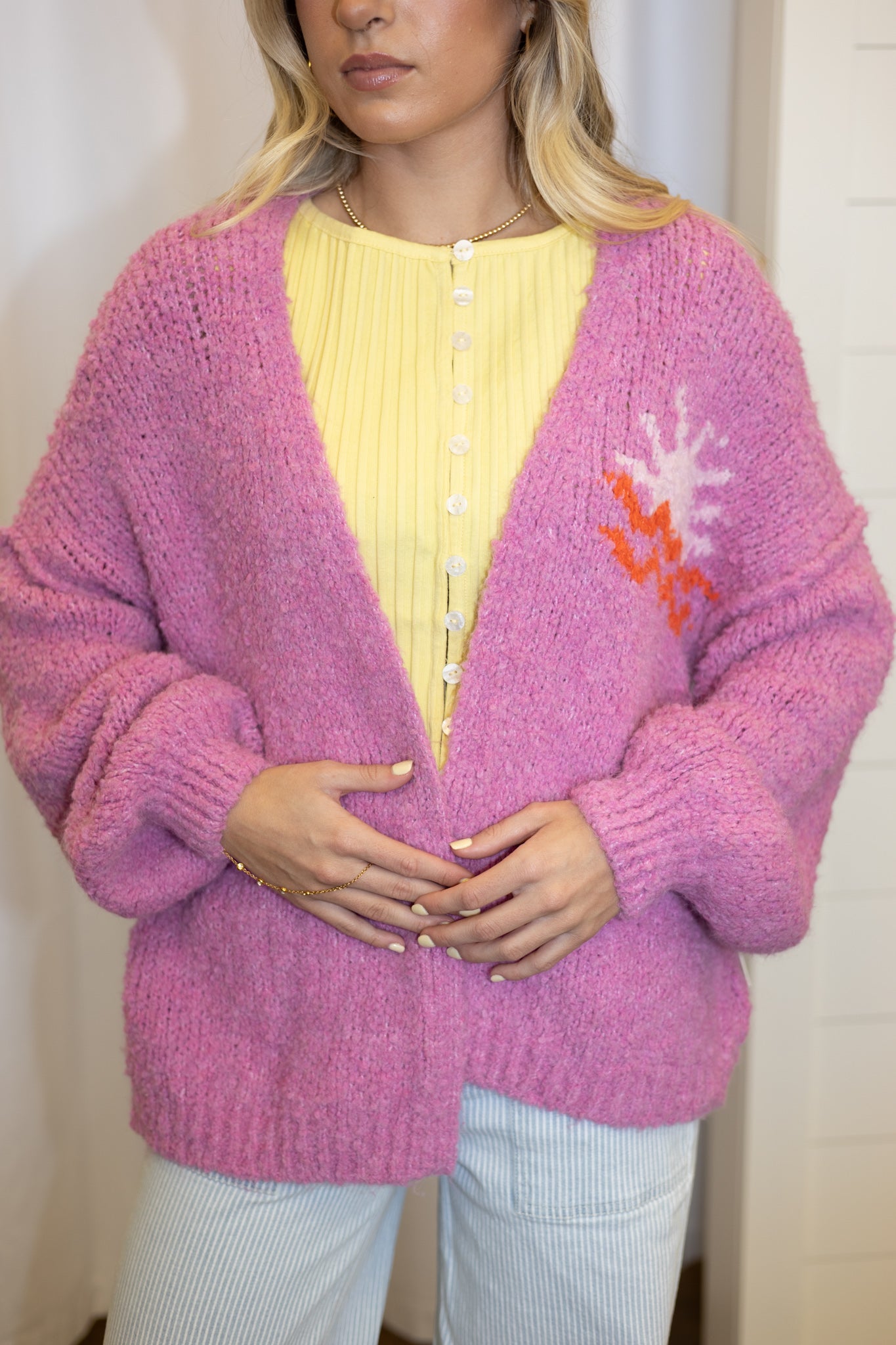 Kelly Fuchsia Sweater Cardigan
