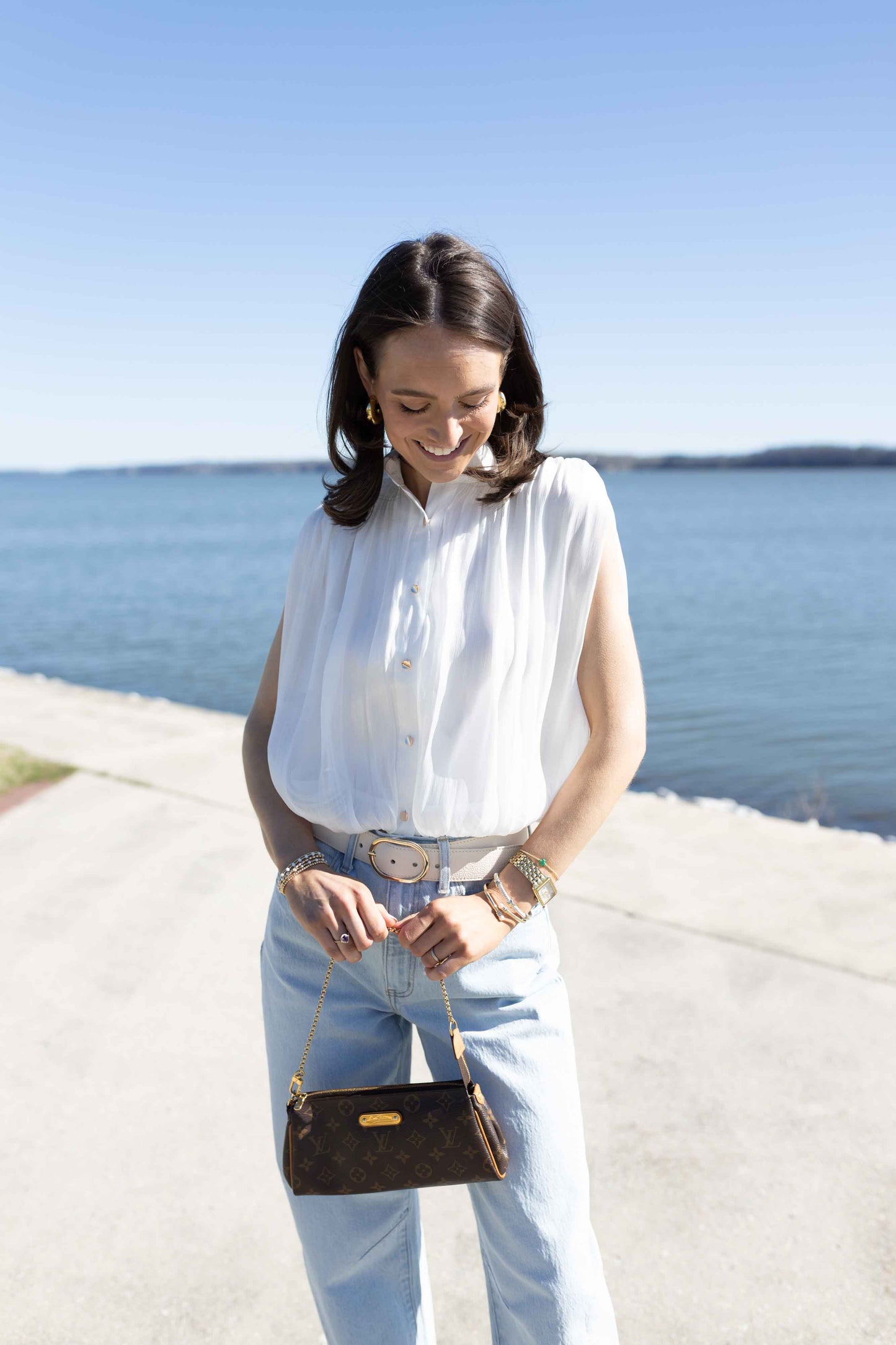 Rae White Shimmer Top