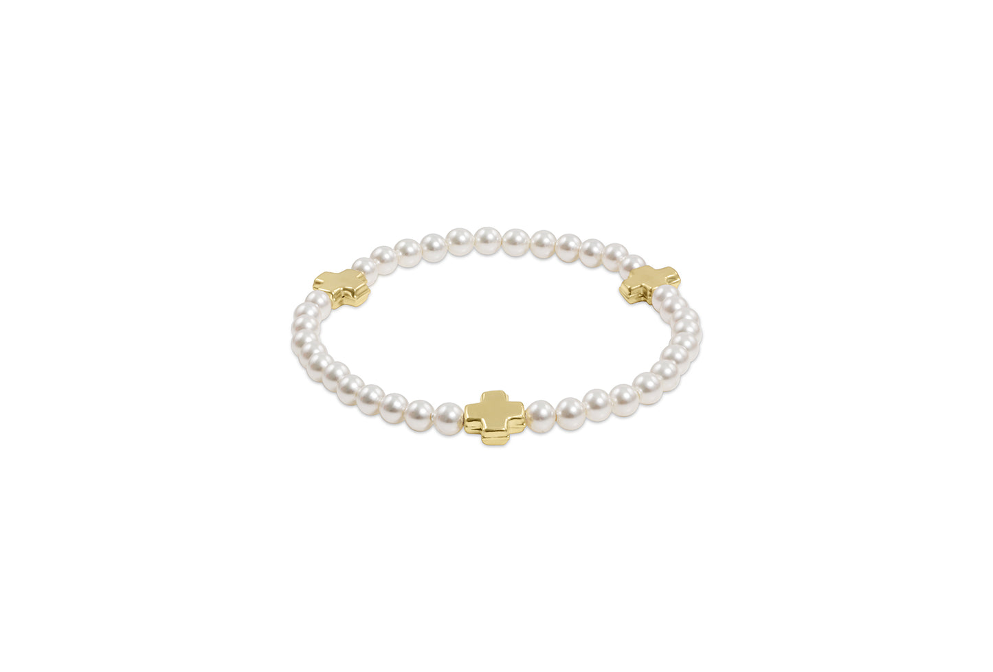 EGIRL - Signature Cross 4mm Pearl Bracelet