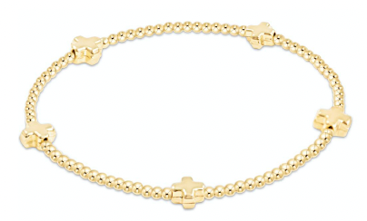 Egirl - Signature Cross Small 2mm Gold Bracelet