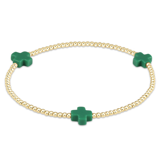 ENEWTON - Signature Cross Small Gold Pattern 2mm Bracelet