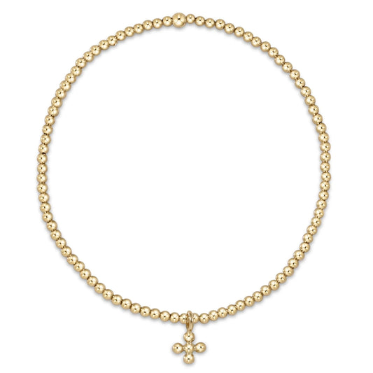 ENEWTON - classic gold 2mm bead bracelet - classic beaded signature cross small gold charm