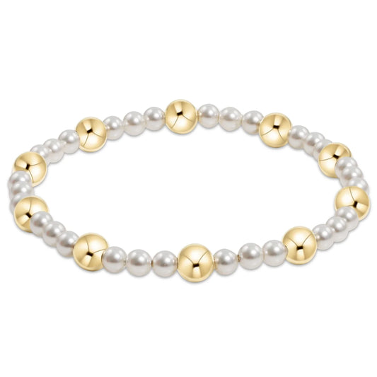 ENEWTON - Pearl Sincerity Pattern 4mm Bead Bracelet - 6mm Gold