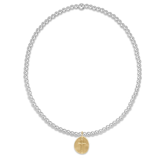 ENEWTON - 17" CHOKER CLASSIC STERLING MIXED METAL 2MM BEAD - INSPIRE SMALL GOLD CHARM