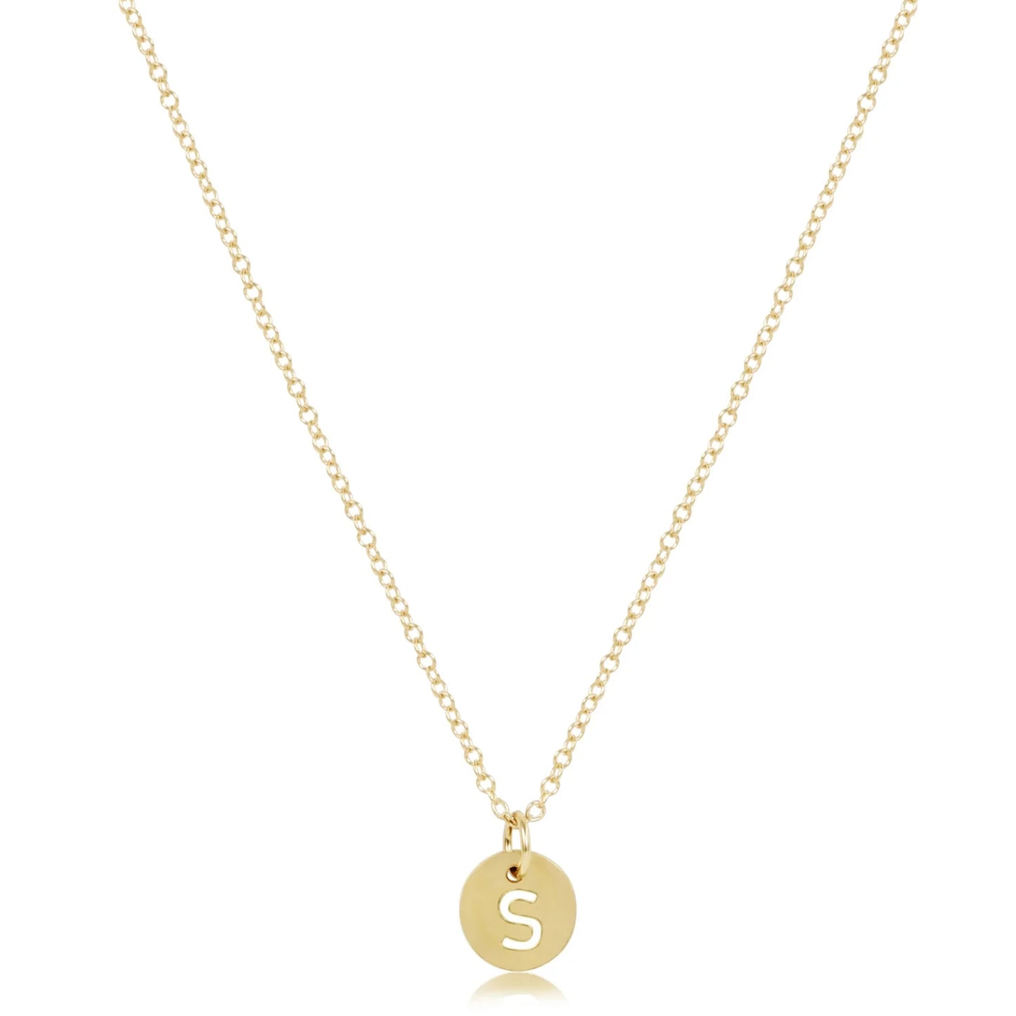 16" Necklace Gold - Respect Small Gold Disc - Letters
