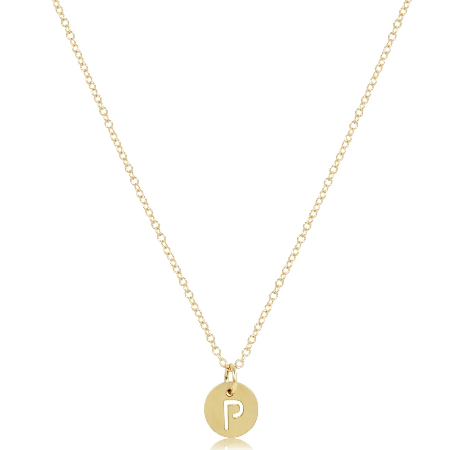 16" Necklace Gold - Respect Small Gold Disc - Letters