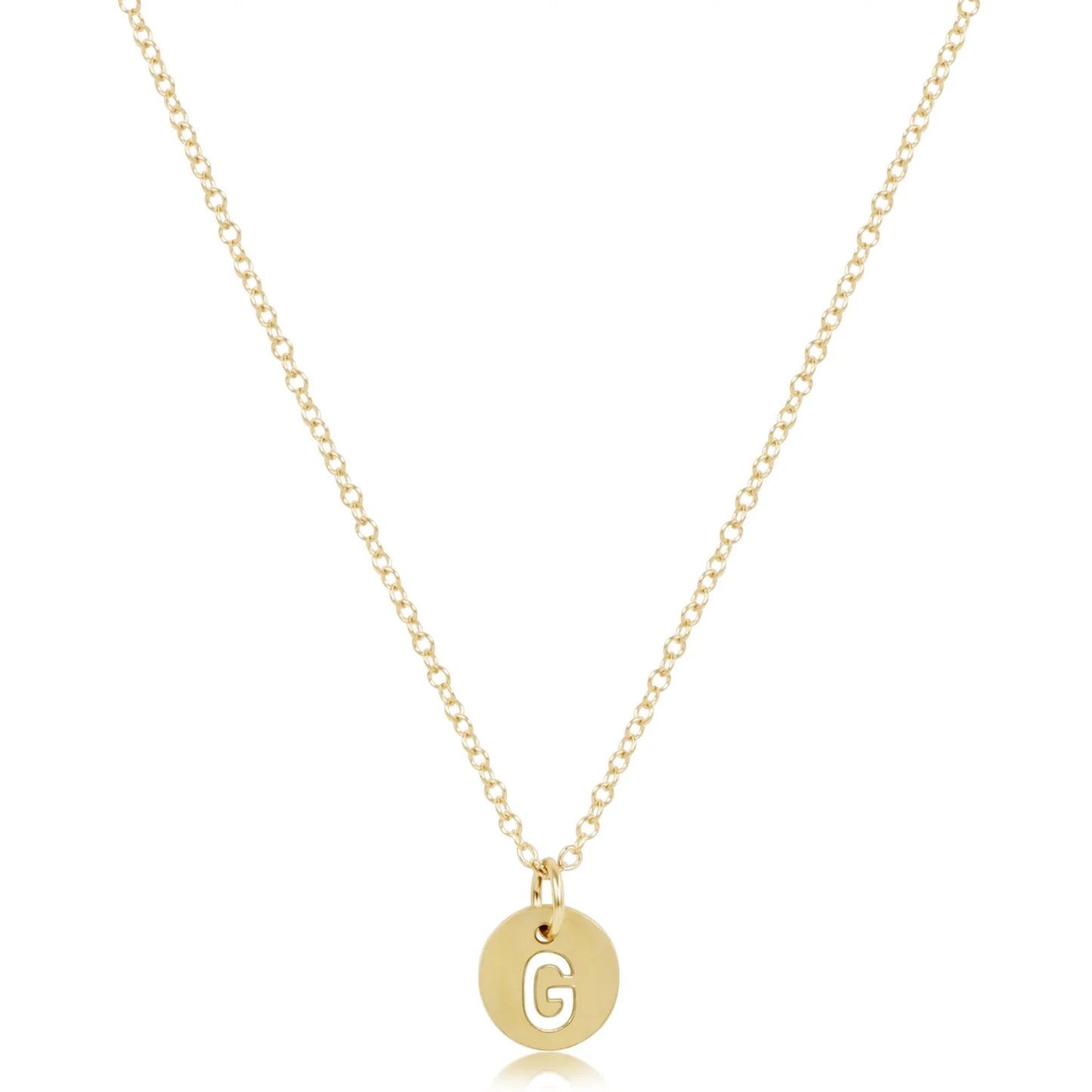 16" Necklace Gold - Respect Small Gold Disc - Letters