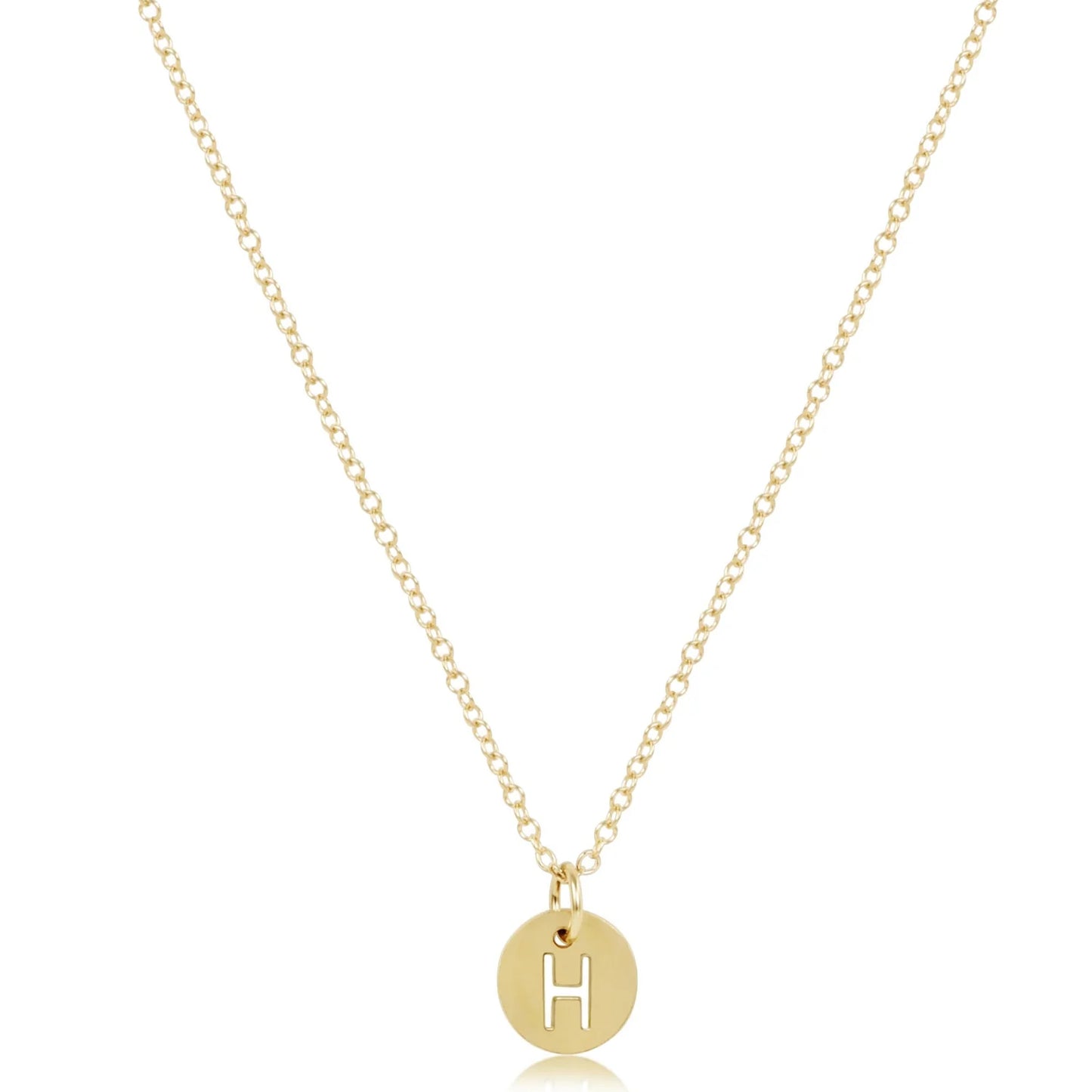 16" Necklace Gold - Respect Small Gold Disc - Letters