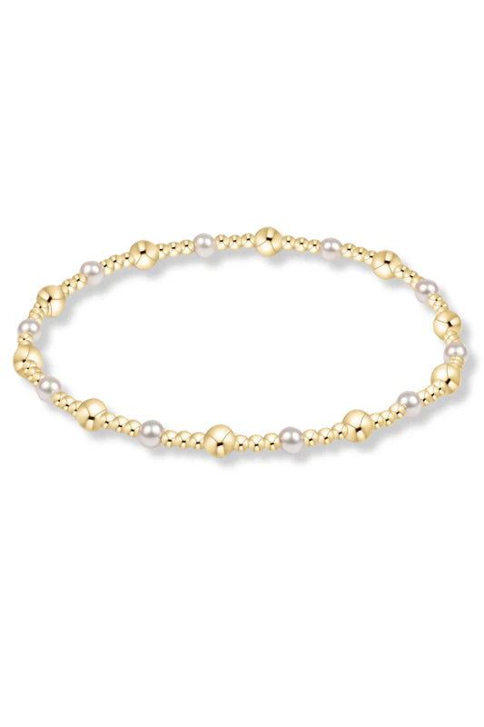 ENEWTON - Classic Gold Sincerity Pattern 4mm Bead Bracelet - Pearl