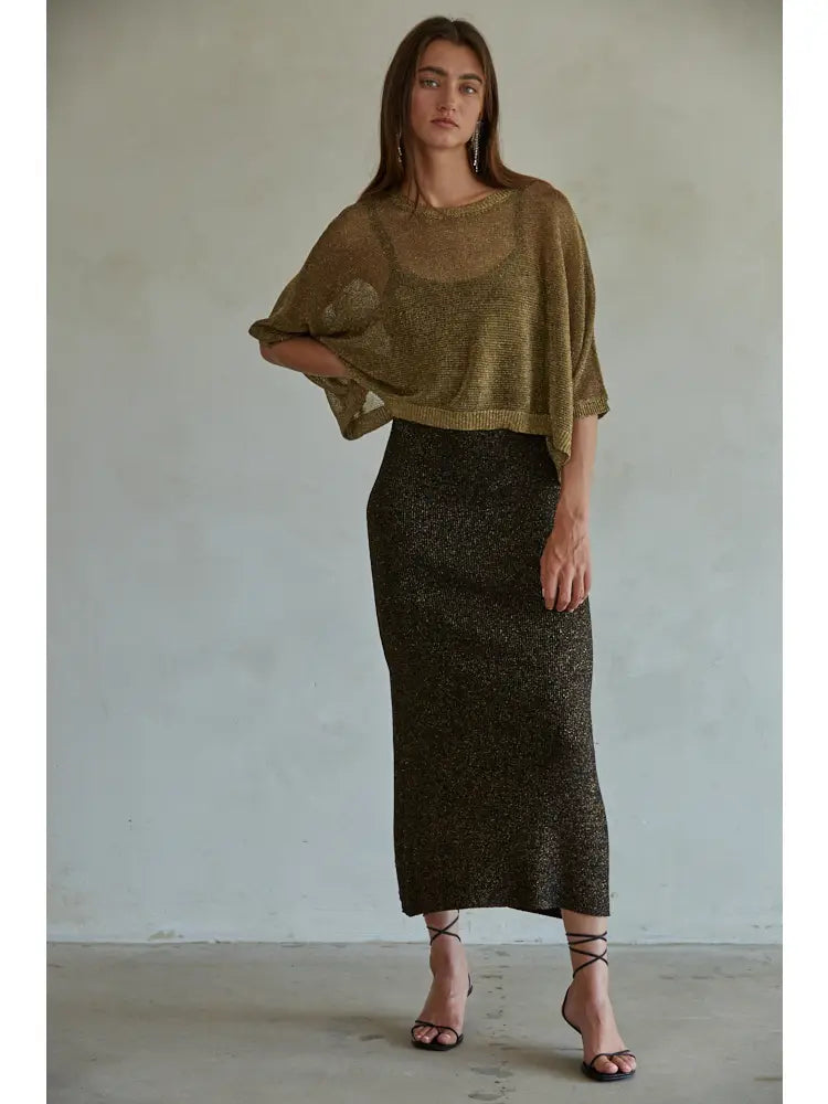 Wild Rush Sweater Dress - Black/Gold