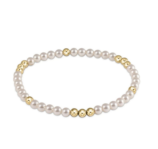 ENEWTON - Worthy Pattern 3mm Bead Bracelet - Pearl