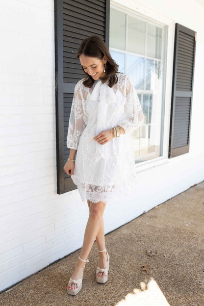 Chandler Floral Lace Mini Dress