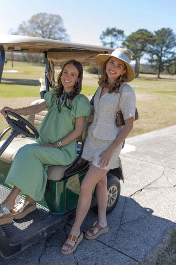 Embroidered Eyelet Short Set