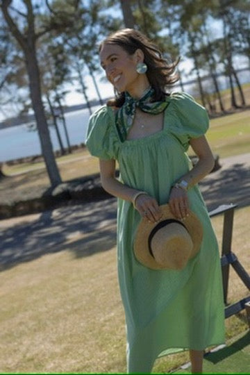 Greta Dress - Apple Green