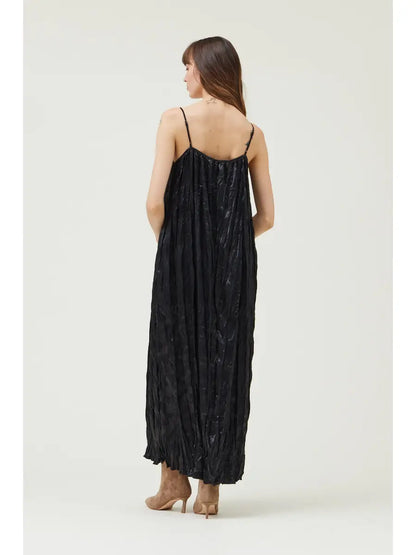 Silva Pleated Maxi Dress - Black