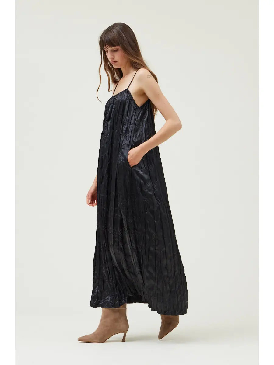 Silva Pleated Maxi Dress - Black