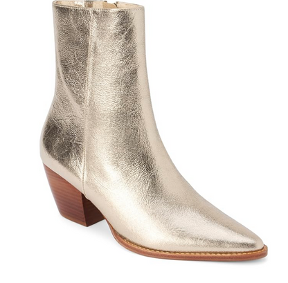 Caty Boot - Gold Crinkle Leather