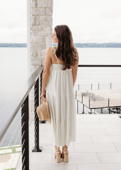 Marseille Midi Dress - Salt Linen