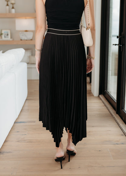 Morgan Pleat Skirt - Black