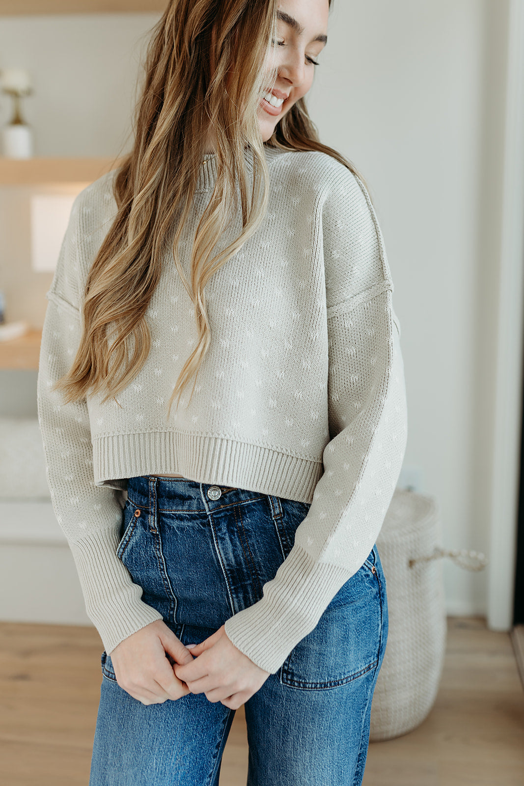 Free People - Pattern Easy Street Crop - Oatmeal Combo