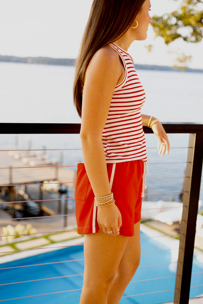 Summer Lovin' Tank Knit - Red