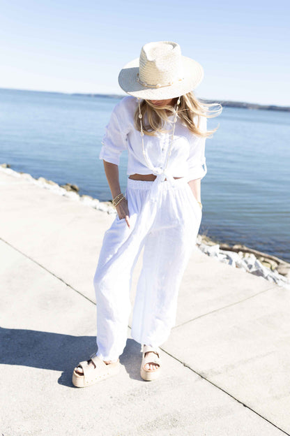 MM - Linen Button Up Shirt - White