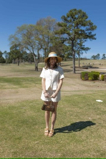 Embroidered Eyelet Short Set