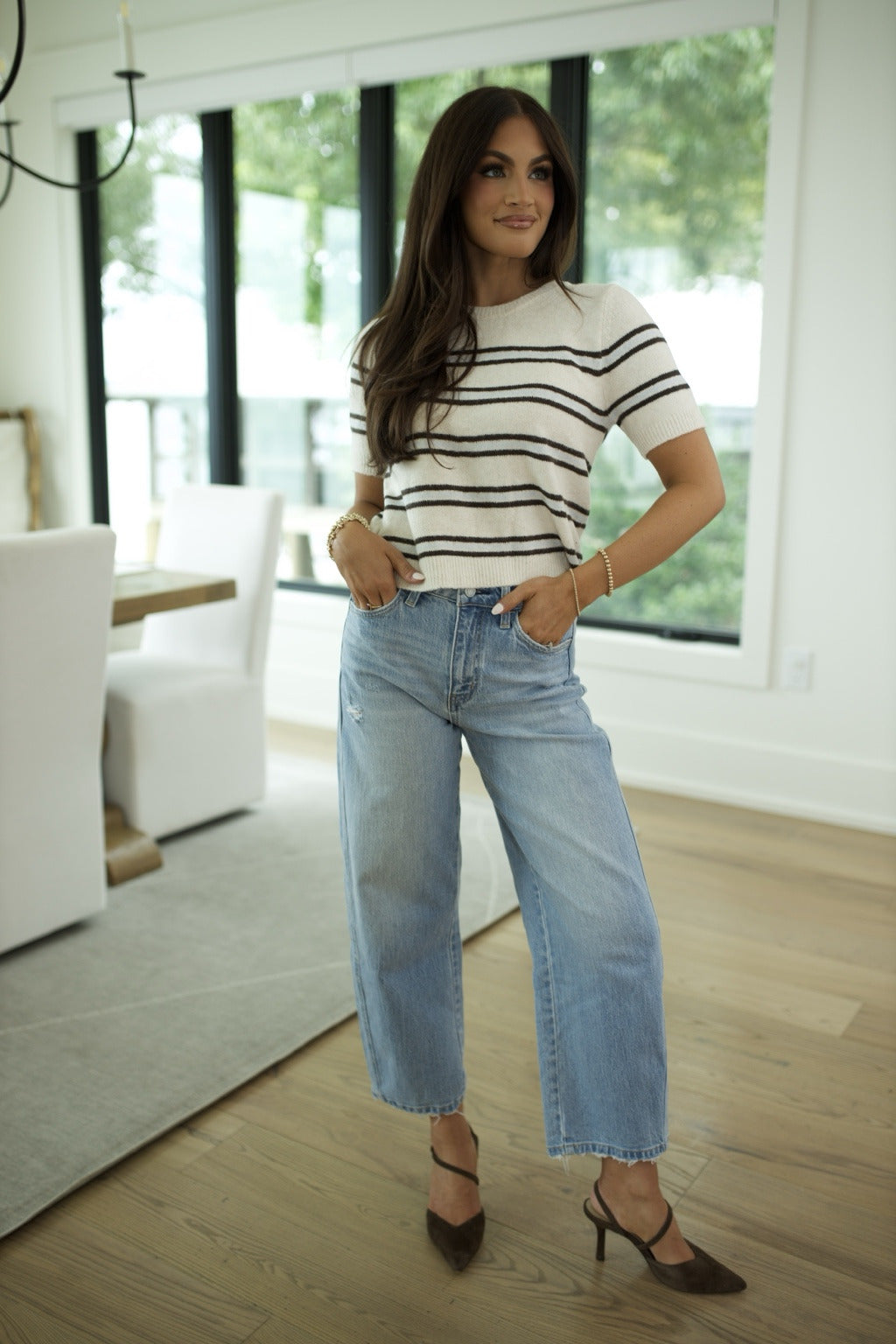 Gatewood Stripe Sweater - Light Oatmeal Heather