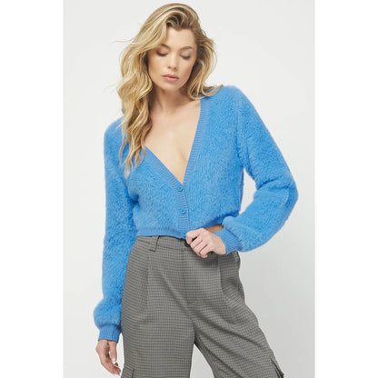 Cadence Cropped Fuzzy Cardigan