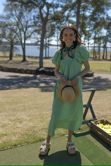 Greta Dress - Apple Green