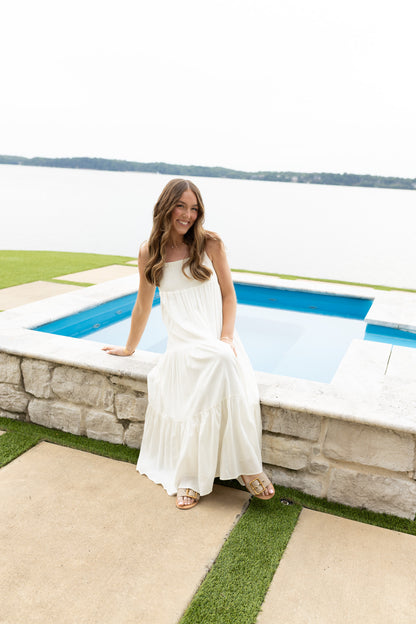 Marseille Midi Dress - Salt Linen