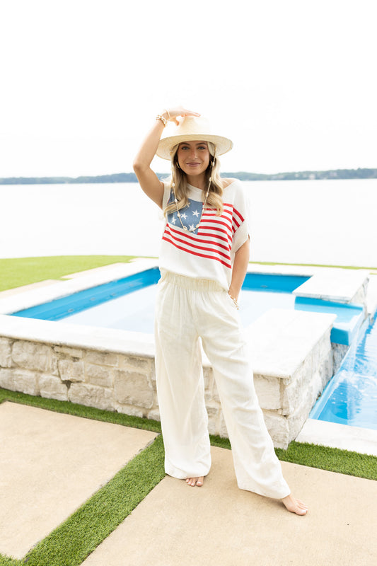 American Flag Sweater Muscle Tank