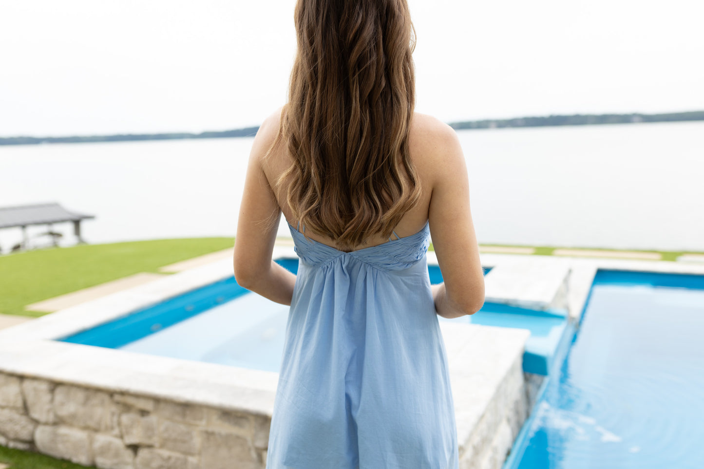 Brianna Dress - Aurora Blue