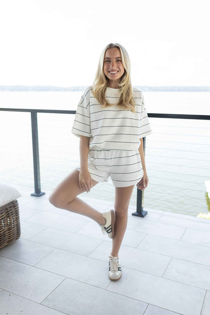 Rae Mode Stripe Set - Cream/Black