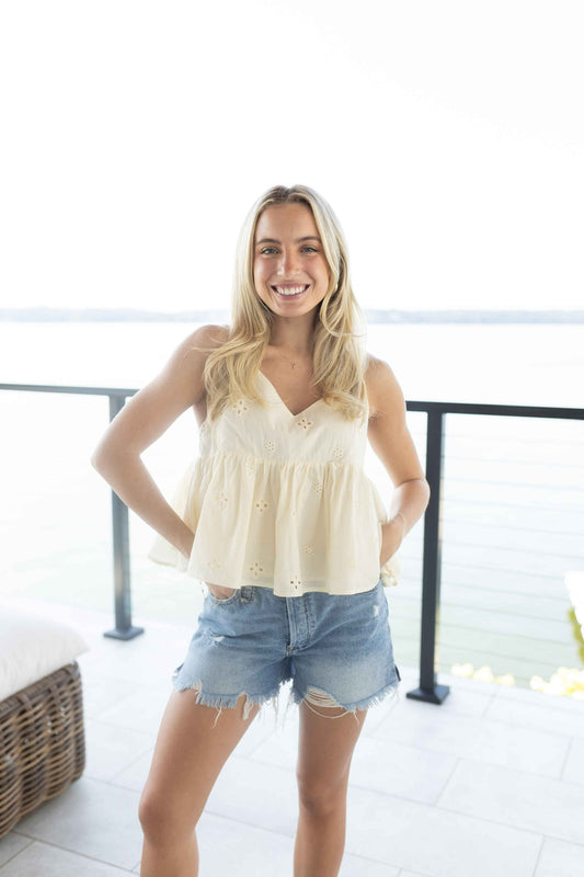 Estelie Eyelet Cami Top Woven