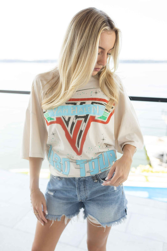 Van Halen 1980 Tour Tee - Dirty White
